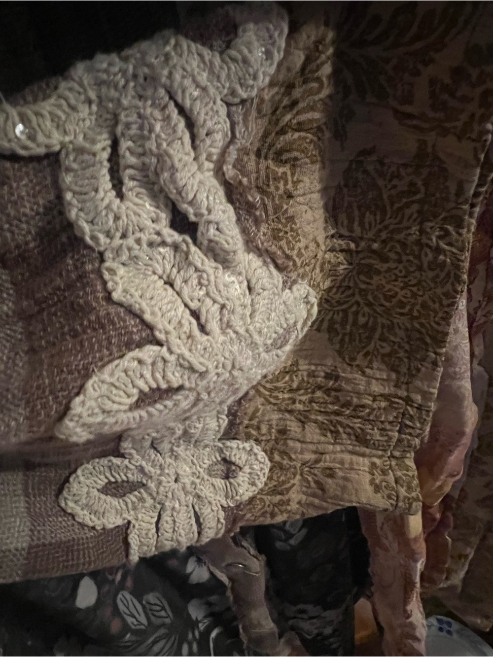 POL Neutral Beige and Cream Home Accent Textile Duster Shirt/Jacket Medium - Picture 13 of 13